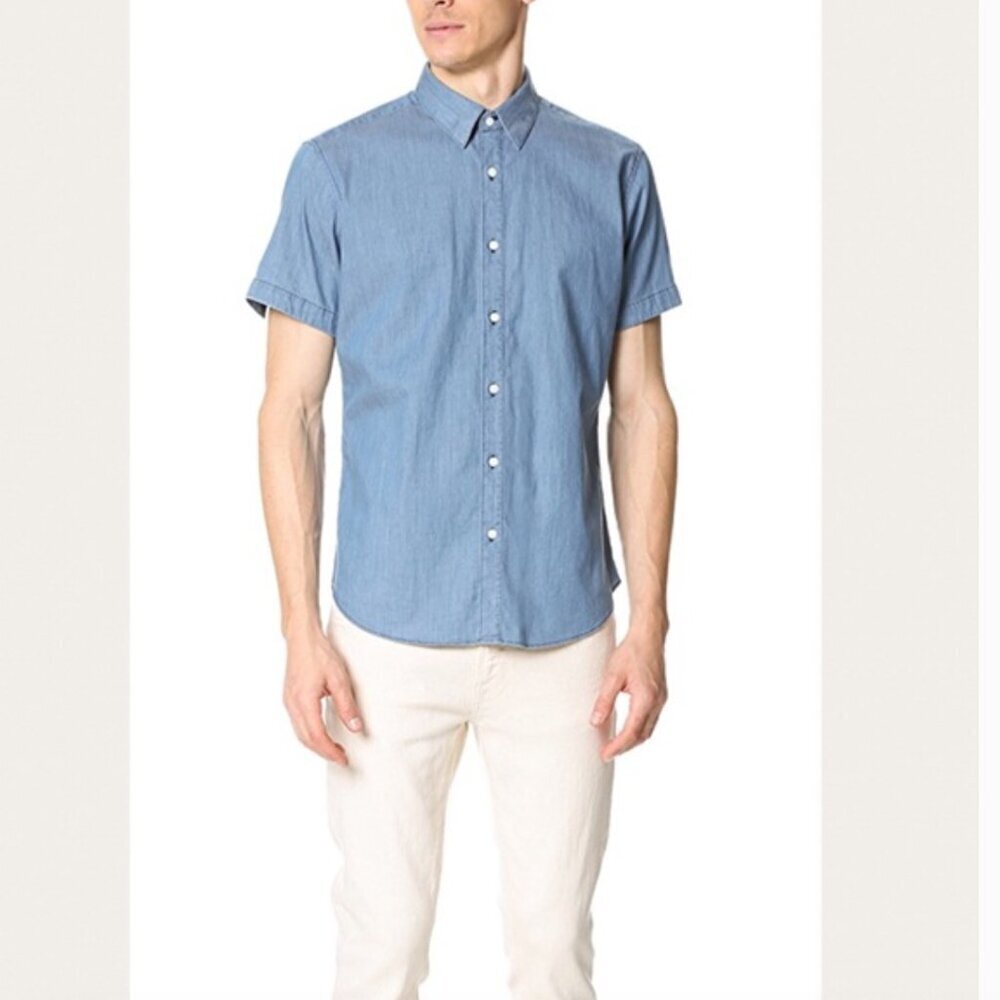 ** Theory Coppolo Ryerson Buttondown Chambray Shirt Large